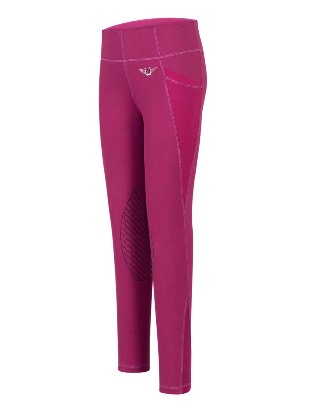 TuffRider Riding Minerva EquiCool Tights in Plum Caspia - Kids Size Medium